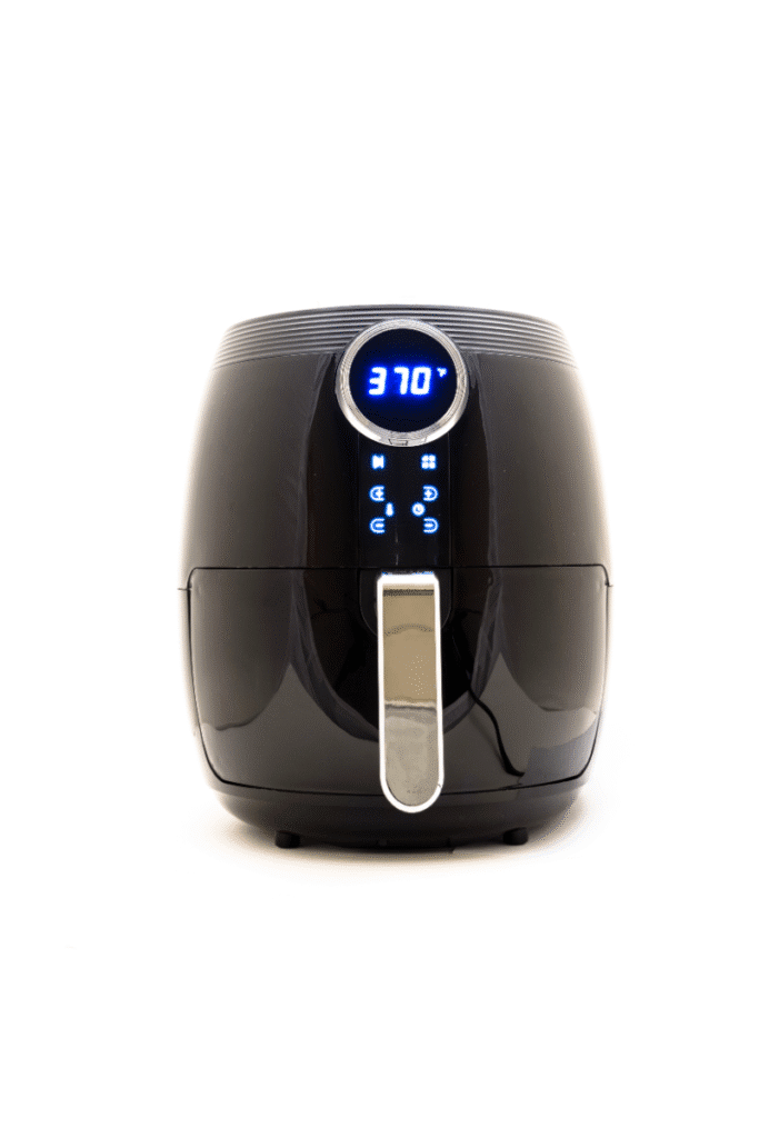 Digital air fryer set to 370 degrees Fahrenheit ,see our air fryer buying guide